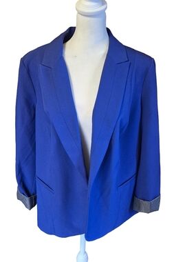 NWT Worthington Women's Blue Open-Front Blazer